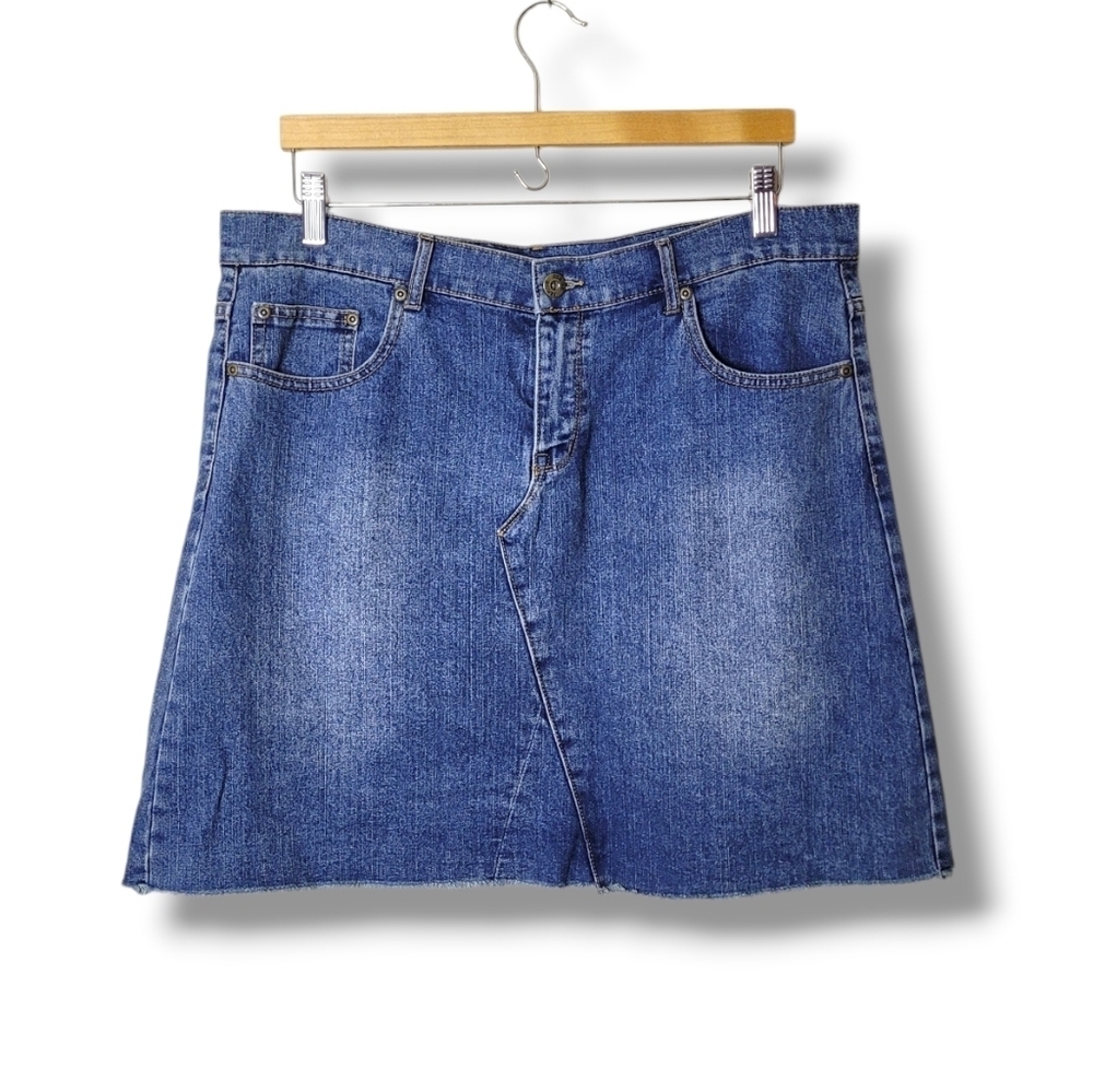 Per-Se Jean Mini Skirt • Size 12 J. Crew Denim Pockets